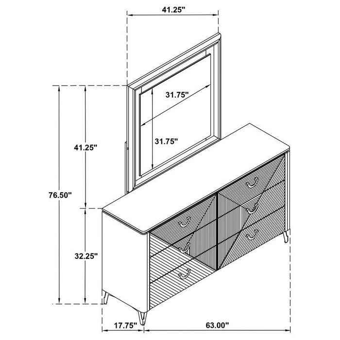 Cassia - 6-Drawer Bedroom Dresser Cabinet