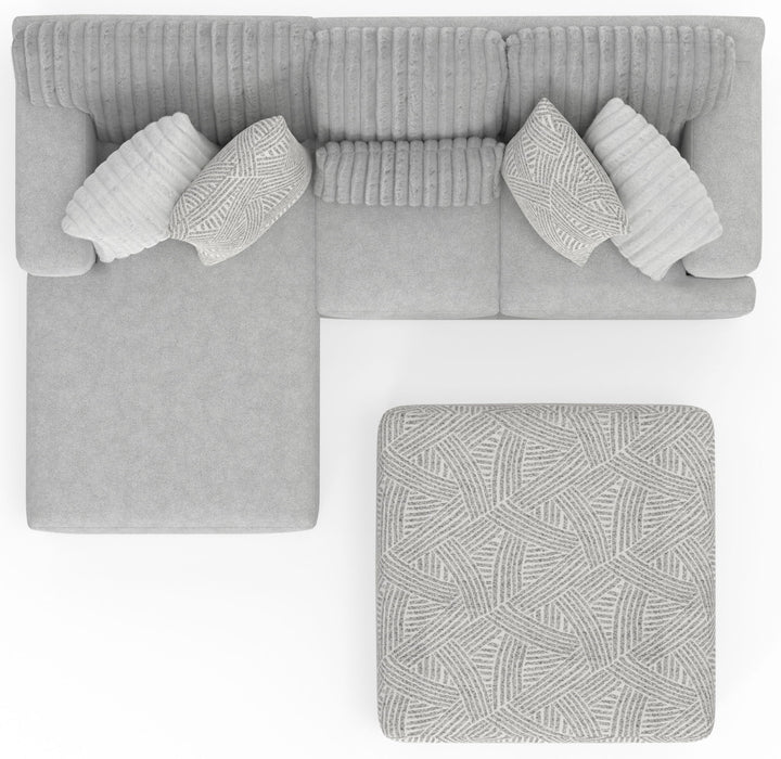 Logan - Upholstered Sectional With Comfort Coil Seating - 46" Cocktail Ottoman And Accent Pillows Included