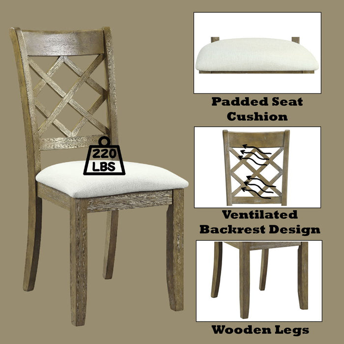 Karsen - Side Chair Set of 2) - Beige Linen & Rustic Oak