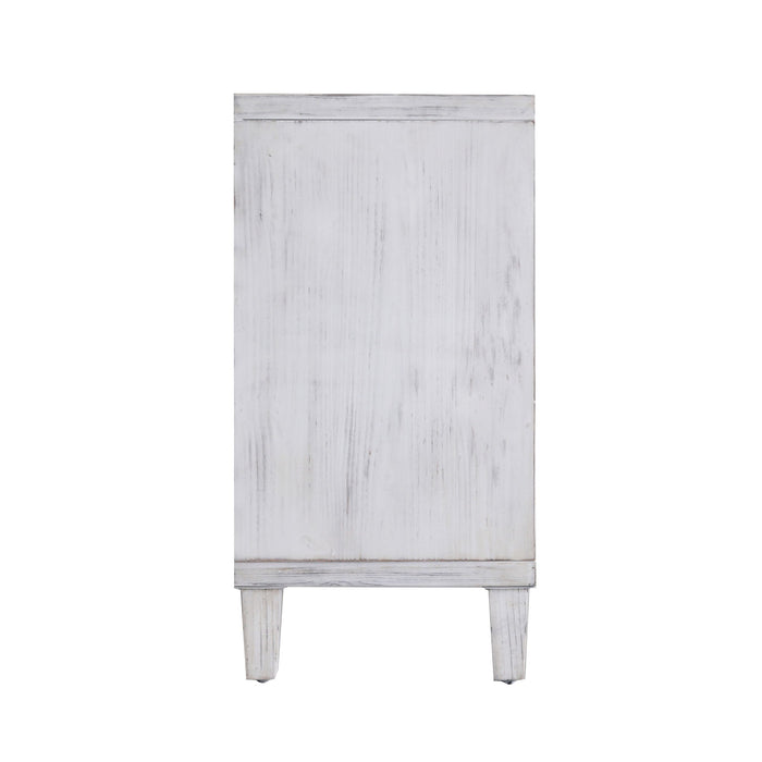 Accent Cabinet 4 Door Wooden Cabinet Sideboard Buffet Server Cabinet Storage Cabinet, For Living Room, Entryway, Hallway, Office, Kitchen And Dining Room - White Wash