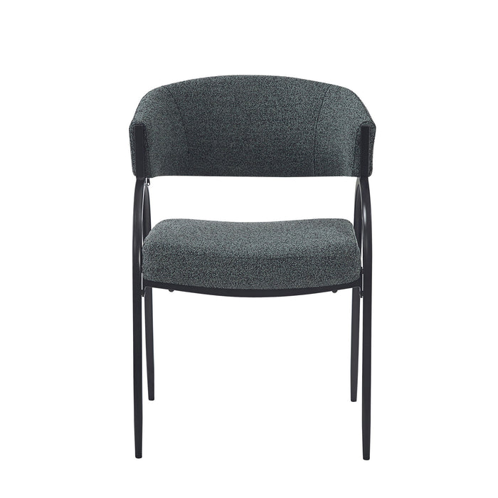 Contemporary Upholstered Dining Chairs With Metal Legs (Set of 2)