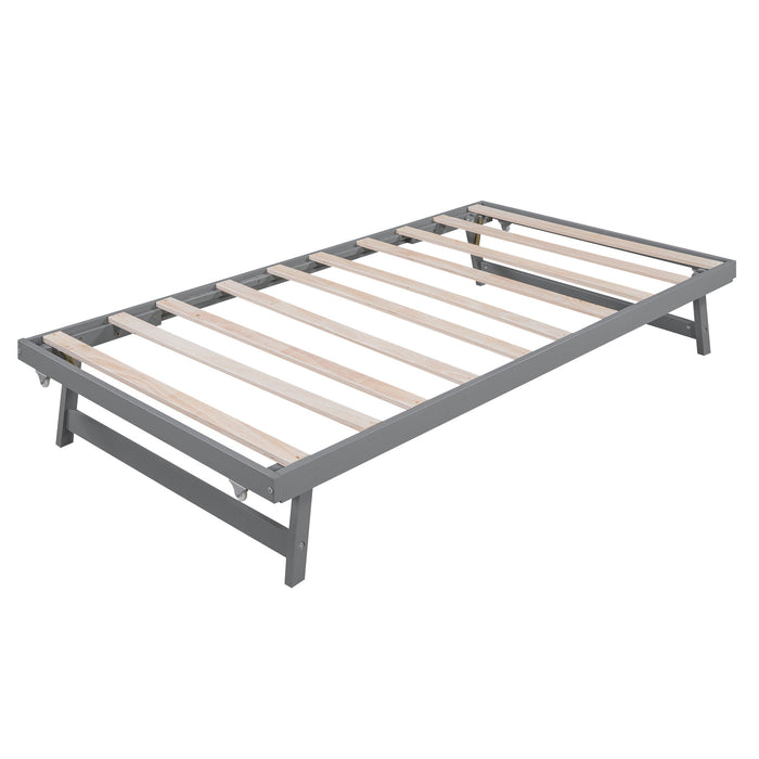 Platform Bed With Adjustable Trundle