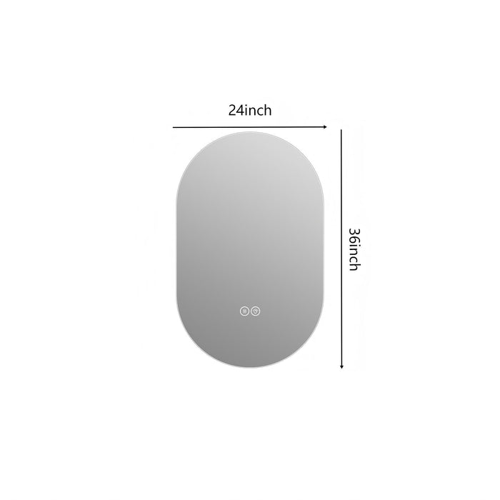 Smart Wall Mounted LED Touch Screen Mirror With Anti-Fog Function And Adjustable Lighting