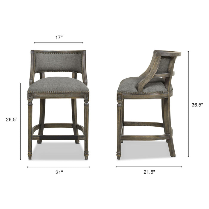 Paris - Farmhouse Counter Height Bar Stool With Backrest