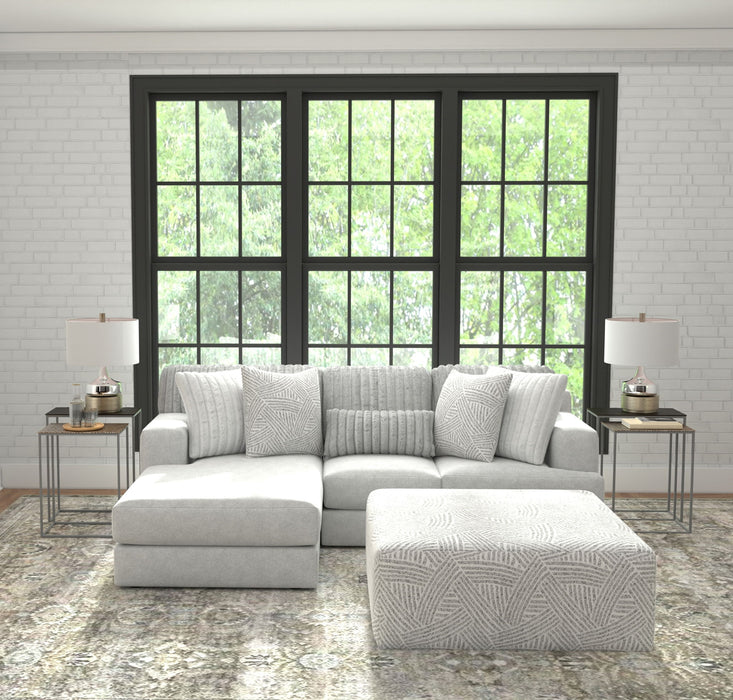 Logan - Upholstered Sectional With Comfort Coil Seating - 46" Cocktail Ottoman And Accent Pillows Included