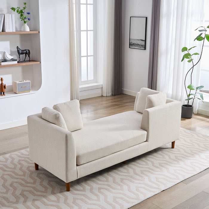 Wide Modern Double Sided Upholstered Chaise Lounge