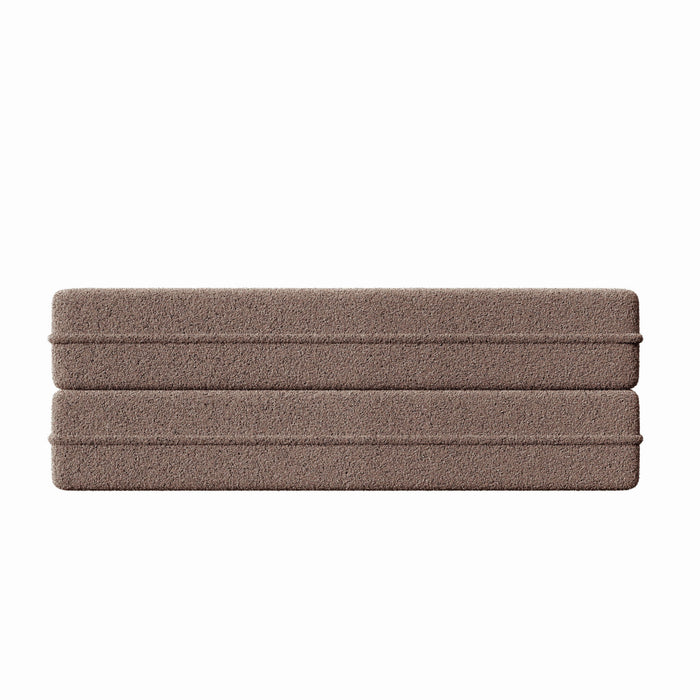 Modern Floor Sofa, With 2 Pillows, Convertible Teddy Fabric Foam Filled Bed