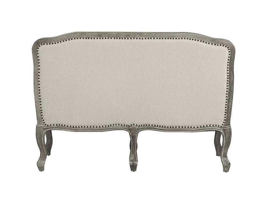 Tania - Loveseat With 2 Pillows - Cream Linen & Gray