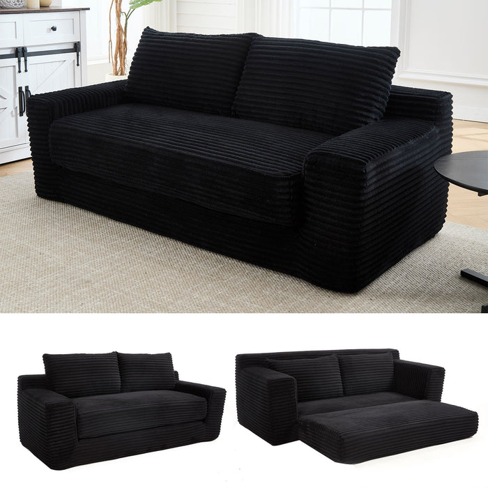 Convertible Loveseat Sofa Bed With Memory Foam & Steel Frame