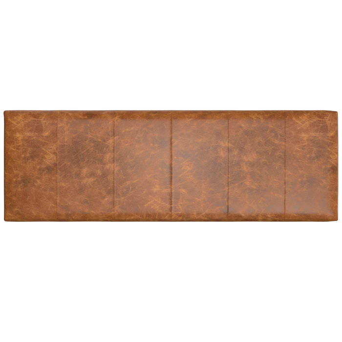 Candice - Ottoman Bench - Tan / Black