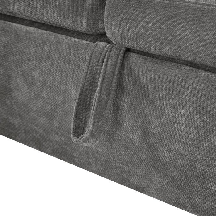 Modern L Shaped Sectional Sofa Bed With Hidden Storage Chenille Upholstery