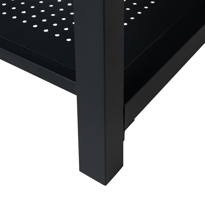 Modern Freestanding Bathroom Vanity With Ceramic Sink, Hot And Cold Faucet, 1 Door Cabinet & Open Shelf