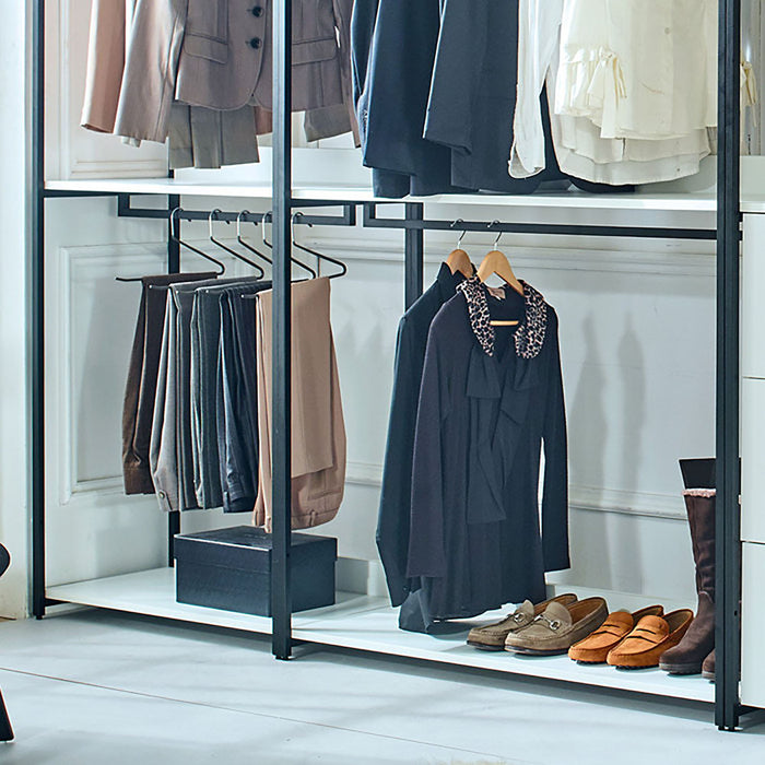 Fiona - Freestanding 4 Tower Walk In Closet System Wood Metal - White