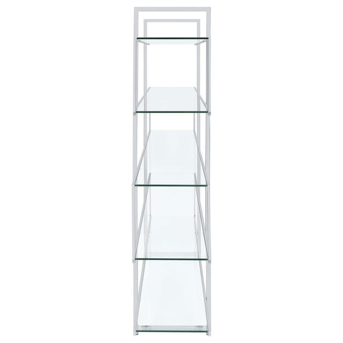 Elmer - 5-Shelf Bookshelf - Clear And Chrome