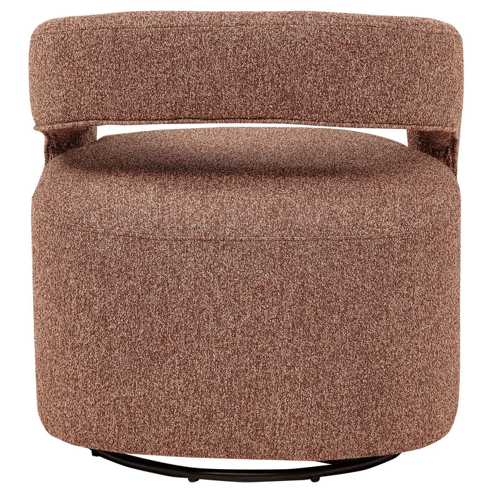 Westhill Boucle Upholstered Swivel Accent Chair Berry