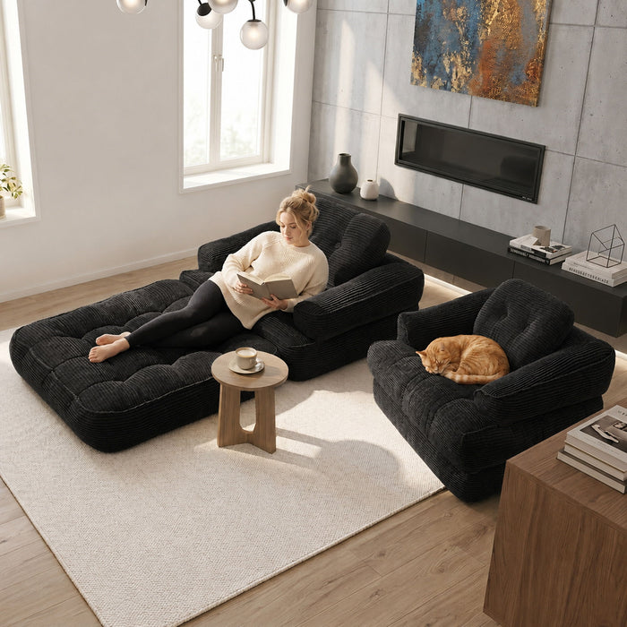 Convertible 2 In 1 Armrest Sofa For Bedroom