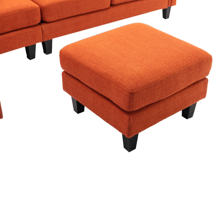 Coolmore Accent Sofa / Living Room Sofa Sectional Sofa - Deep Orange