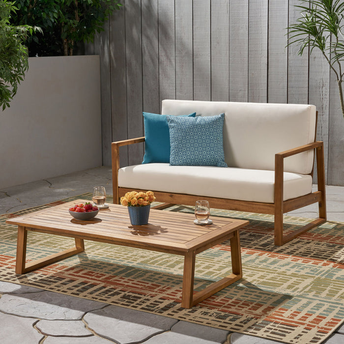 Belgian - Loveseat & Coffee Table Set With Water Resistant Cushions