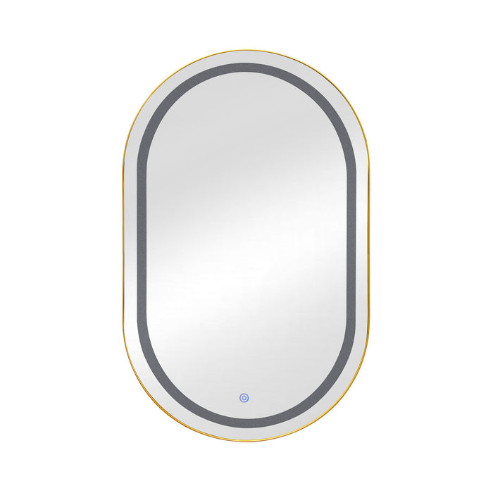 Oval Medicine Cabinet Mirror Bathroom Mirror With Storage Wall Mounted Medicine Mirror Cabinet With LED - Golden