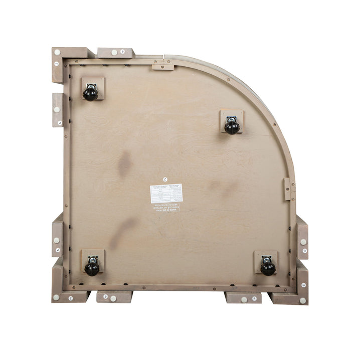 Conrad - Pie Shaped Lift Top Cocktail Table With Casters - Stone Harbor Grey