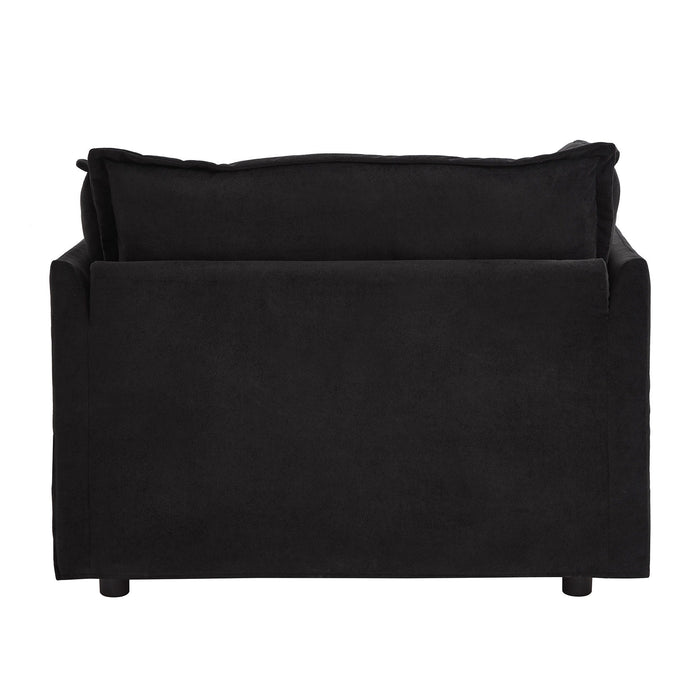 Modern Cozy Upholstered Armchair Sofa With Movable Ottoman