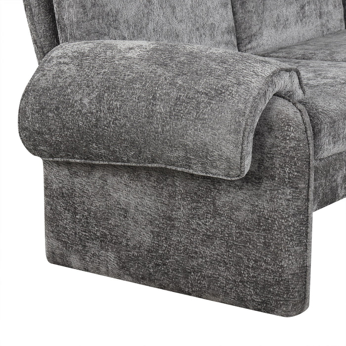 Convertible Futon Sofa Bed With Adjustable Backrest, Reversible Chaise Lounge And 2 Removable Armrest Pillows