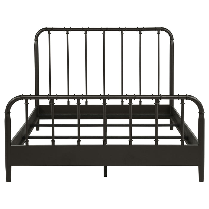 Rocco All Wood Water Pipe Open Frame Queen Bed Dark Bronze