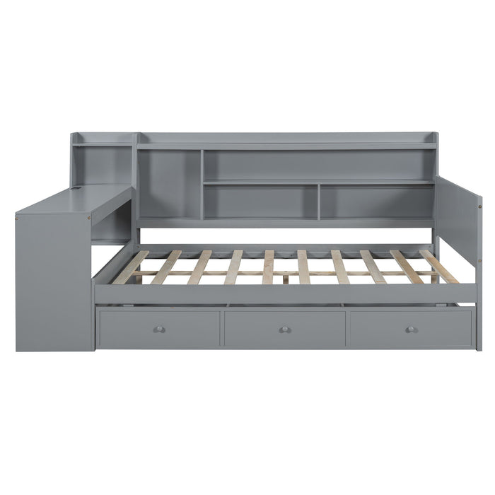 Daybed With 3 Drawers USB Ports And Desk