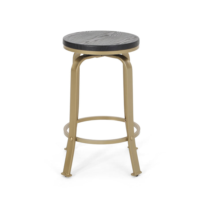 Modern Industrial Counter Stool Set With Swivel Function