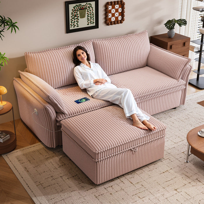 2 In 1 Convertible Sofa Bed, Multi Functional Living Room Furniture