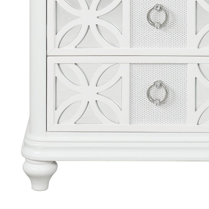 Abigale - 2 Drawer Nightstand With LED - White