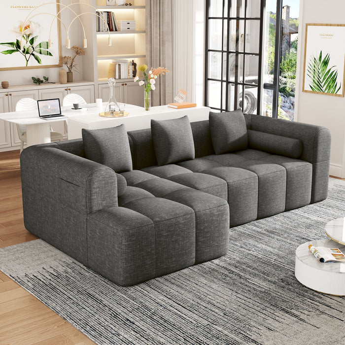 Sectional Free Combined Sofa With 2 Side Pockets