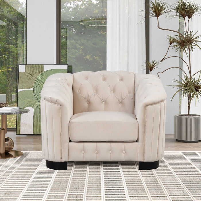 Upholstered Accent Sofa Chair With Removable Cushion