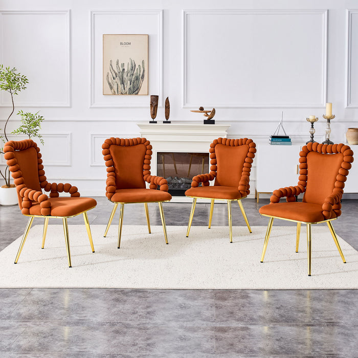 Puffy Bubble, Ball Chain Chair With Armrests For Dining Room (Set of 2)