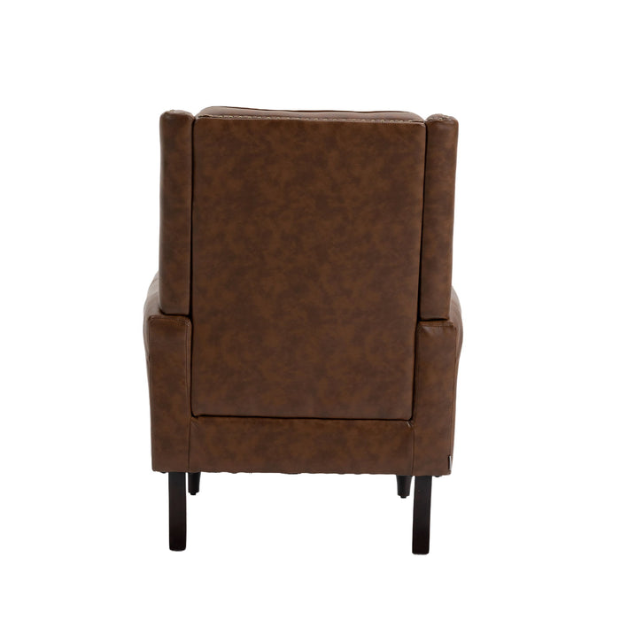 Modern Accent Armchair With Sturdy Wood Legs