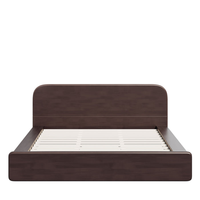 Platform Bed Frame With Rounded Headboard