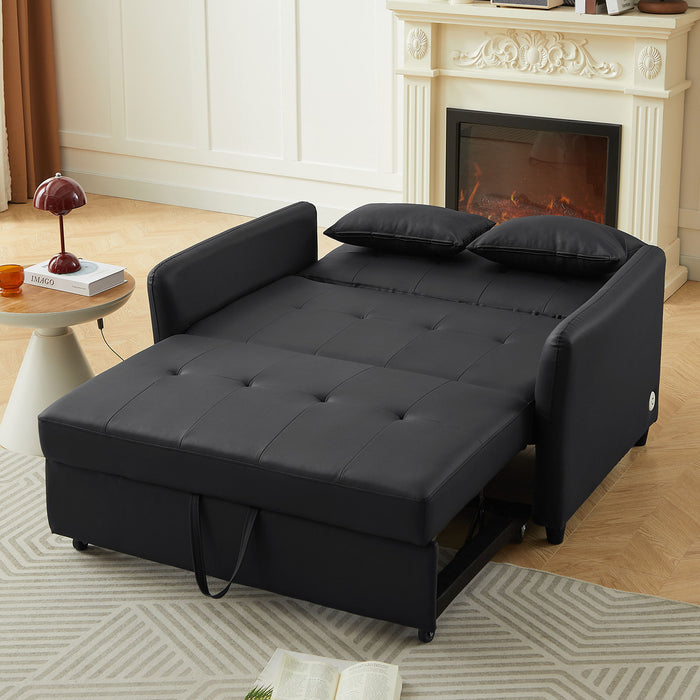 Convertible Sleeper Bed, Adjustable Oversized Armchair With 3 USB Ports