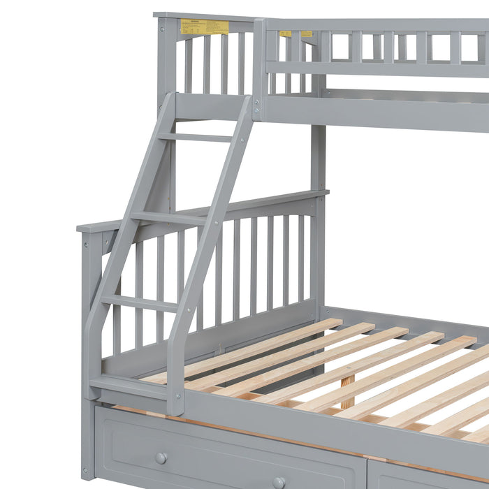 Bunk Bed With Drawers, Convertible Storage Bed