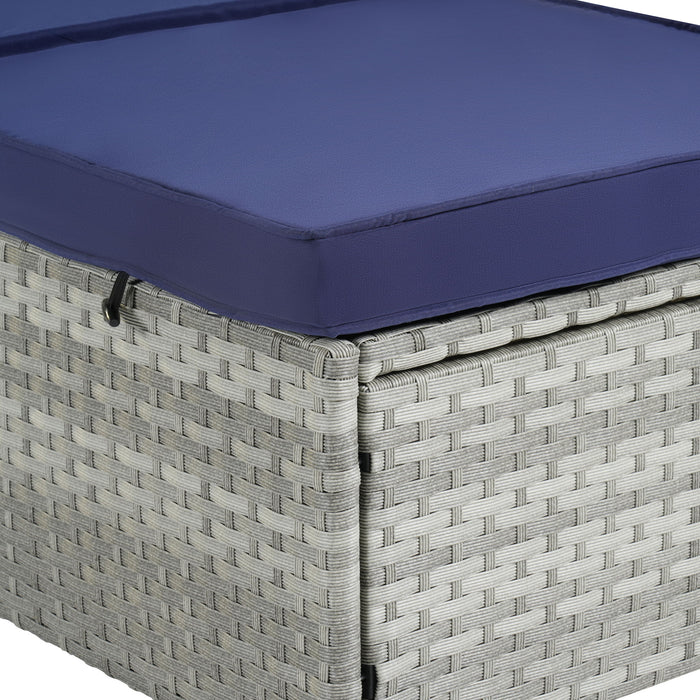 Outdoor Sofa Pe Rattan Furniture Deck Chair - Gray