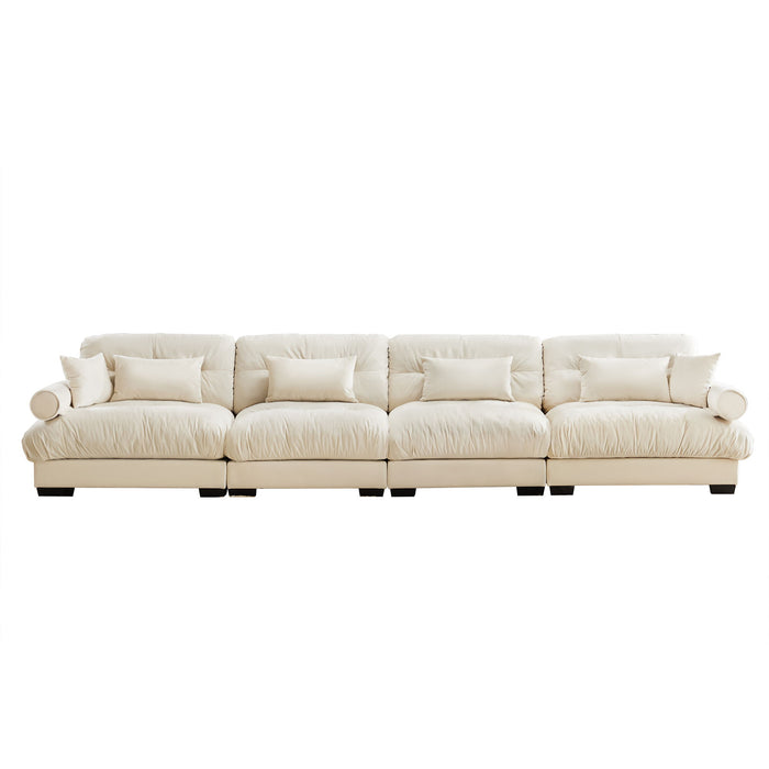 Super Comfort Oversized Modular Velvet Sectional Sofa, Deep Seat Convertible L Shaped Couch