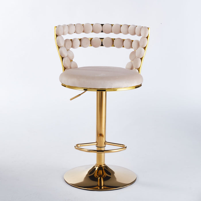 Modern Bar Chair With Iron Tube Legs, Soft Cushions And Comfortable Backrest (Set of 2)