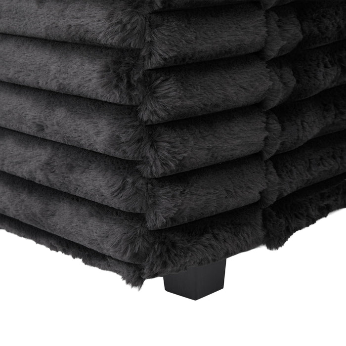 Plush Oversized Double Chaise Lounge Sofa Bed With USB Ports And Cup Holders