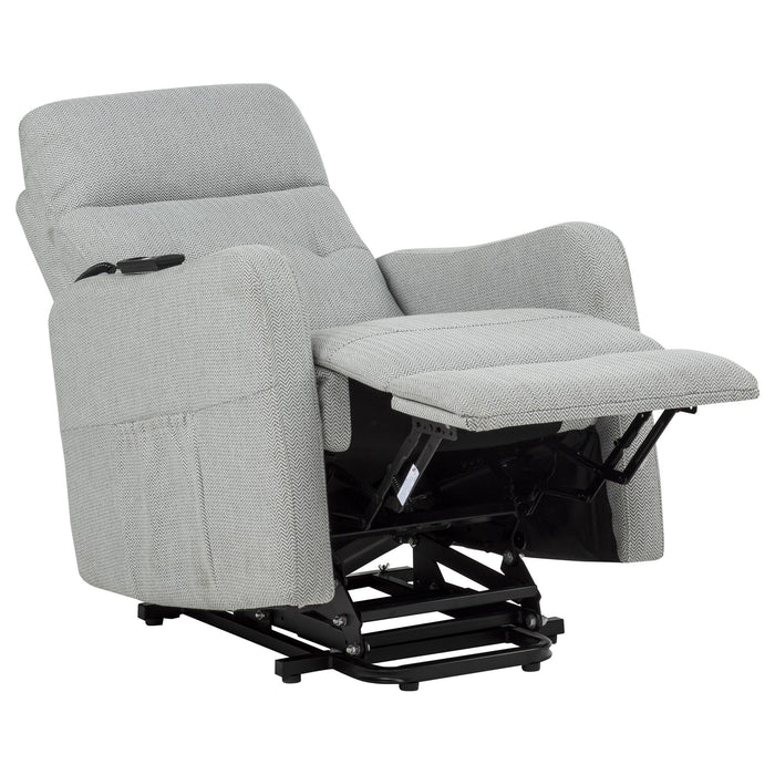 Dayes Upholstered Power Lift Recliner Chair Light Grey