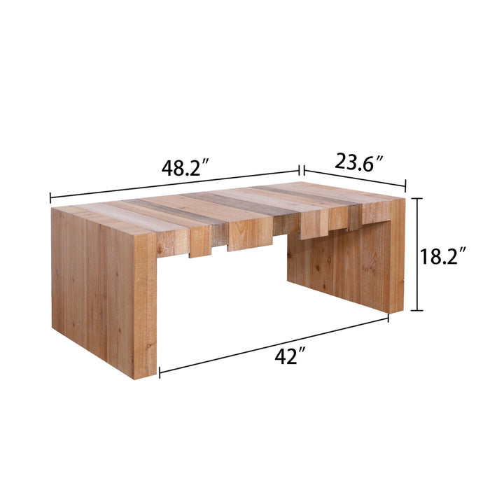 Modern Rustic Table With Sculpted Block Design