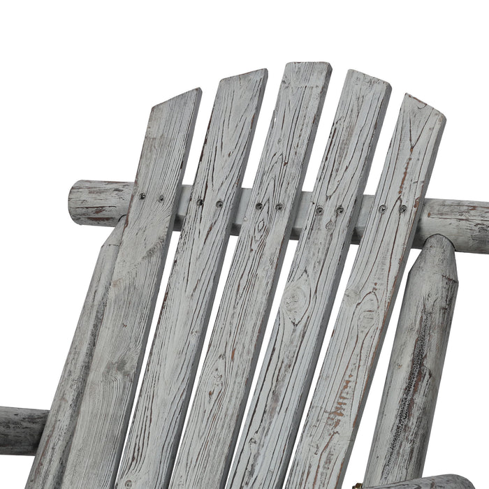 Durable Wooden Porch Rocker, Fir Log Rocking Chair