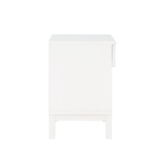 Blake - Cane 1 Drawer Nightstand With Cane Front - White