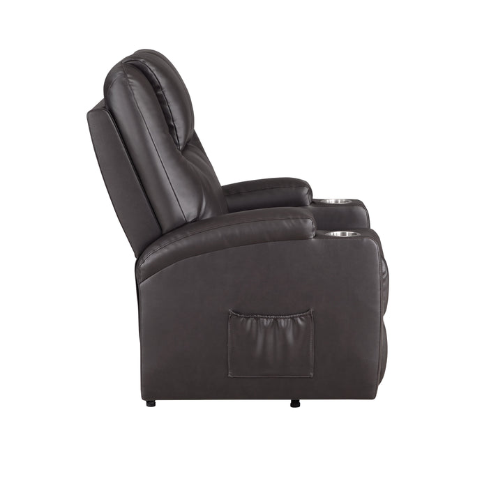 Acme Evander Recliner Width / Power Lift, Brown Leather Aire Lv02181