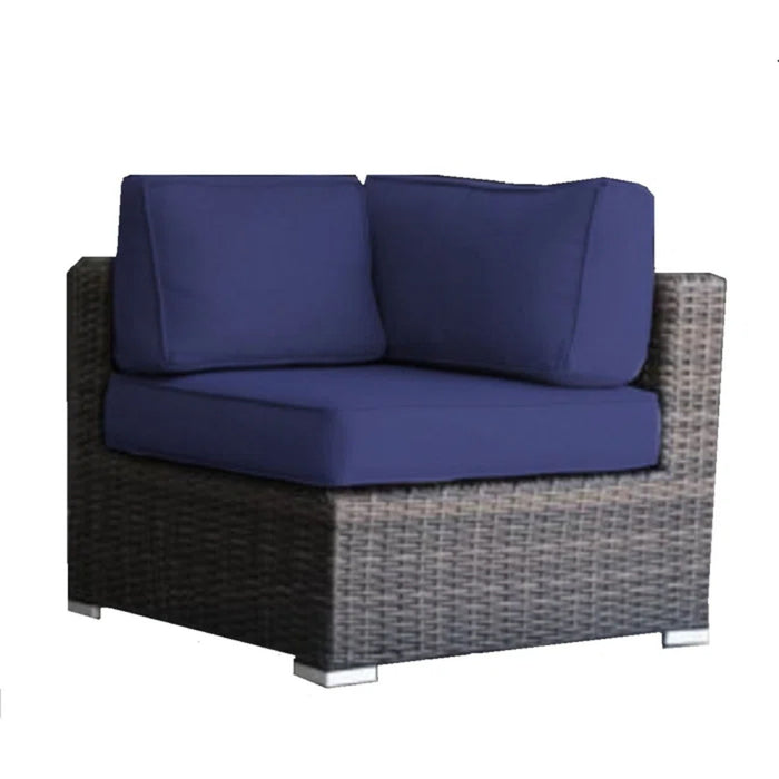 Wicker Seating Group Set With Table And Cushions