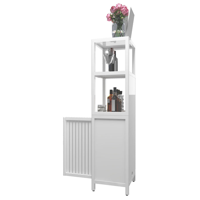Storage Cabinet With Tall Linen Tower, Multifunctional For Bathroom