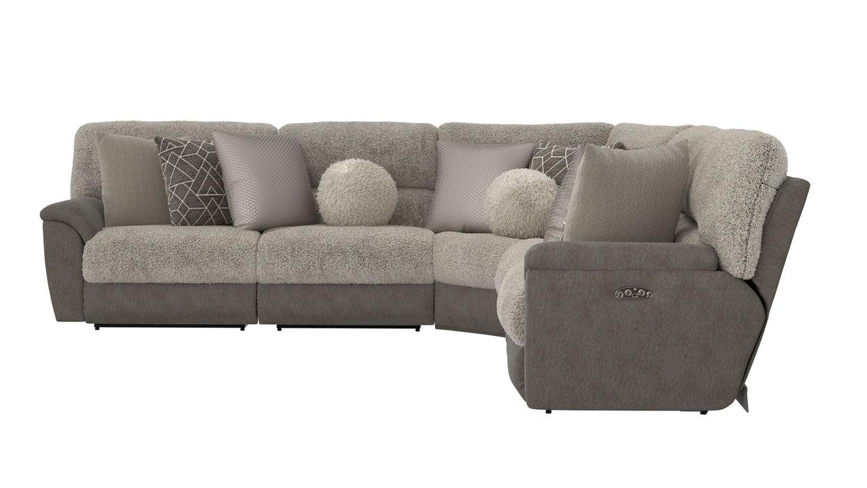 Rendezvous - 5 Piece Modular Sectional With 3 Reclining Seats - Umber